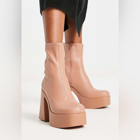 ALDO grandstep chunky platform sockboot in beige - Picture 3 of 5